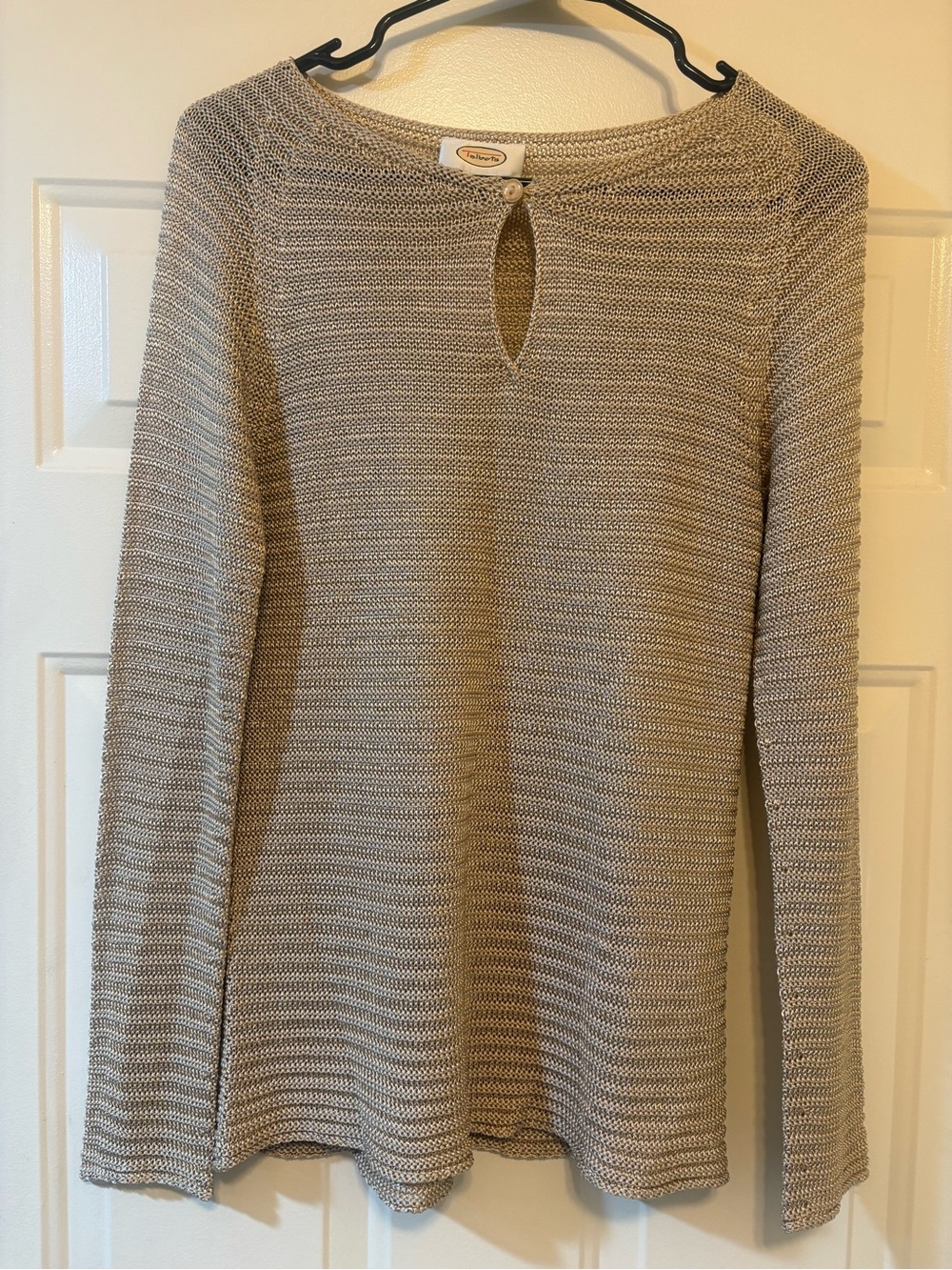 Talbots Beige Knit Keyhole Sweater